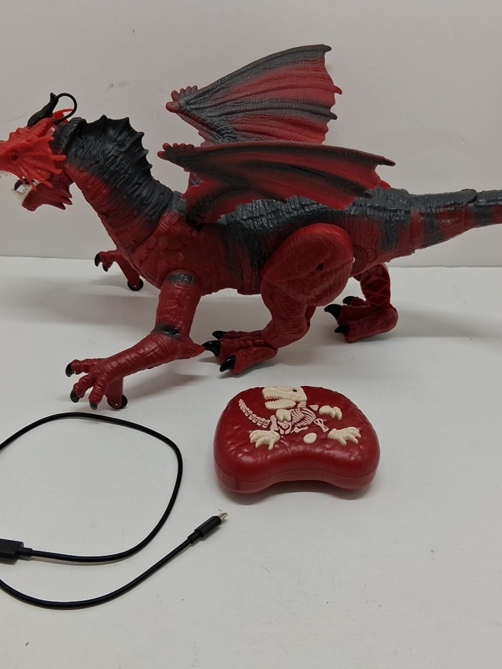 Red Remote Control Fire-Breathing Dragon Action Figure - Picture 4 of 12